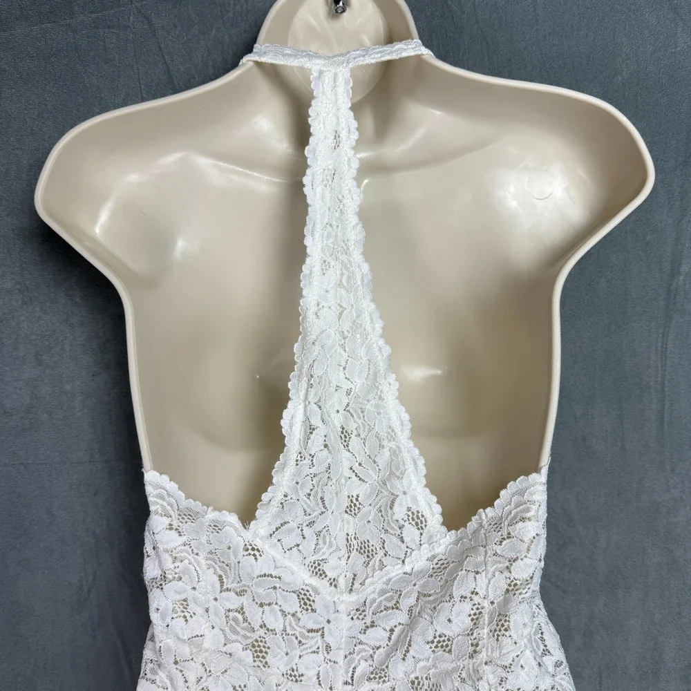 Free People Intimately Lingerie M Avery‎ White Lace bodysuit Racerback Romantic